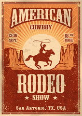 American cowboy rodeo poster - 93564519