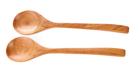 wood spoon on white background
