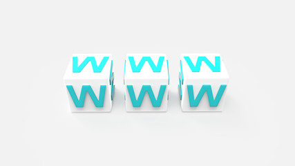 web icon in sky blue and white