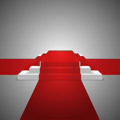 Podium design element. Red carpet. Background. Vector Illustration