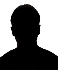 Hidden face in the shadow.male silhouette.
