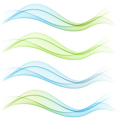 Set of abstract waves. Vector illustration 