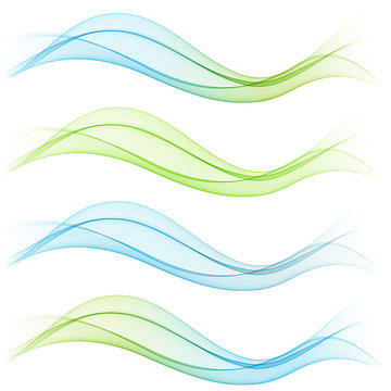 Set of abstract waves. Vector illustration 