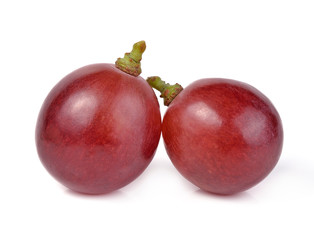 red grapes isolated on white background