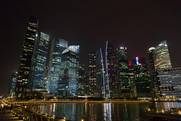 Singapore center at night