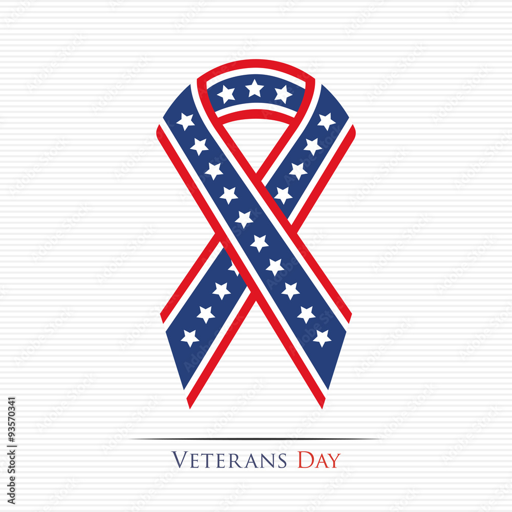 Wall mural veterans day ribbon