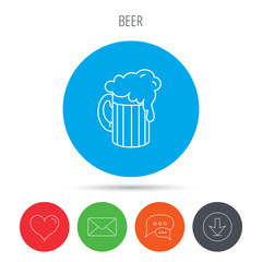 Beer icon. Glass of alcohol drink sign.