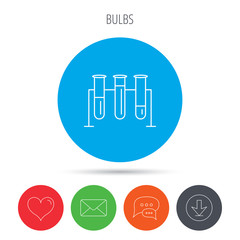 Laboratory bulbs icon. Chemistry sign.