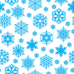 Snowflakes seamless pattern