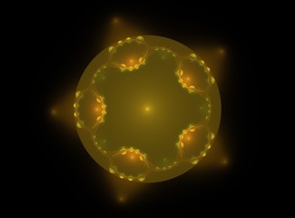 Abstract fractal patterns like yellow star