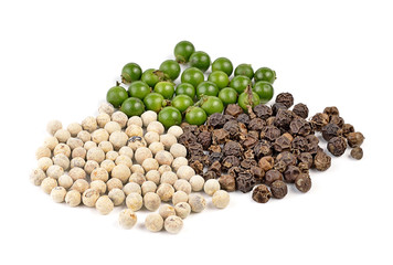 pepper seeds on white background