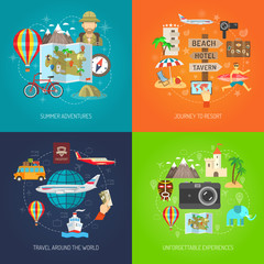 Travel Flat Decorative Icon Set 