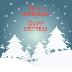 Merry Christmas Landscape. Vector