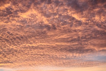 Dramatic punk fluffy sunset clouds