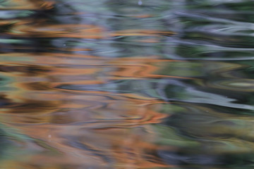 texture of a dark autumn water in the river