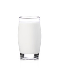 Glass of milk isolated on white background