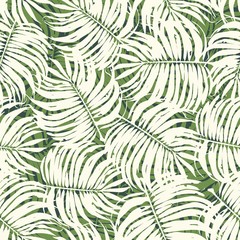 Floral Palm Leaf Seamless Pattern