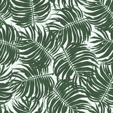 Floral Palm Leaf Seamless Pattern