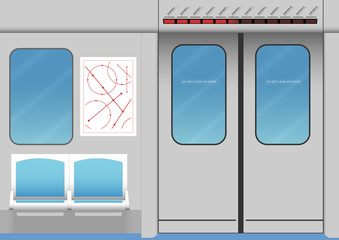 Interior of subway train