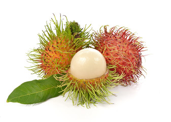 rambutan on white background