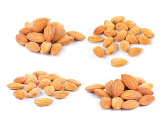 almond nuts isolated on white background