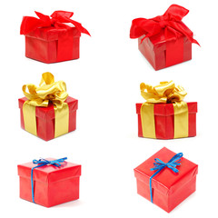 gift box with ribbon on white background