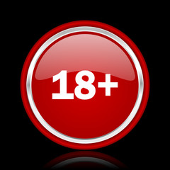adults red glossy cirle web icon on black bacground