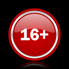 adults red glossy cirle web icon on black bacground