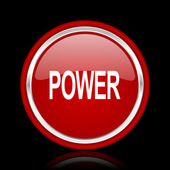 power red glossy cirle web icon on black bacground