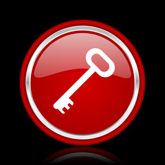 key red glossy cirle web icon on black bacground