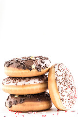 Donuts on white background