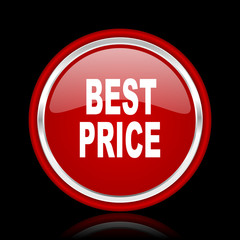 best price red glossy cirle web icon on black bacground