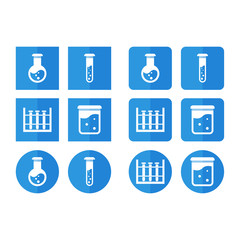  set of icons for chemistry for slat style