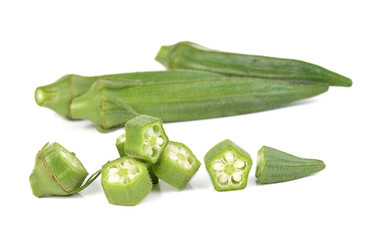 okra isolated on white background