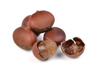 chestnuts on white background