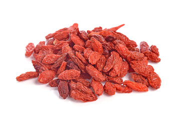 Dried goji berries, isolated on white background