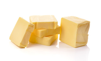 butter on white background