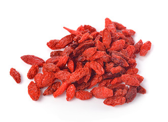 Dried goji berries, isolated on white background