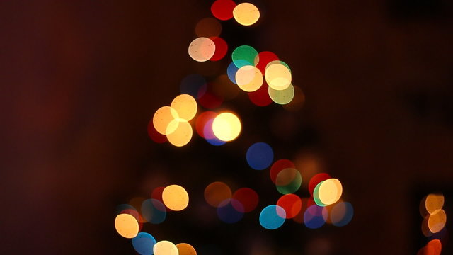Christmas tree colorful bokeh