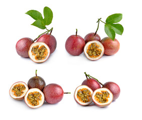 Passion fruit isolated on white background
