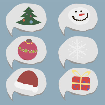 Vector Christmas New Year Icon Set