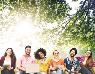 Teenagers Young Team Together Cheerful Concept