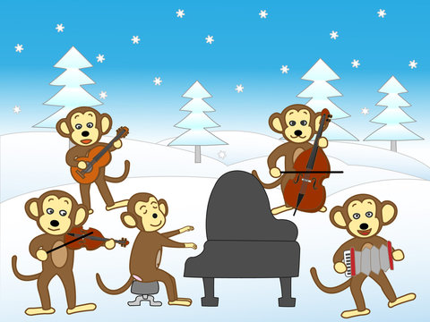 猿の冬のコンサート