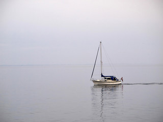 Sailing yacht boat sailing on the ocean