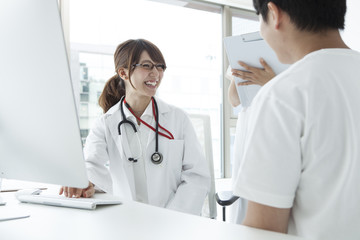 The doctor has been examination a male patient