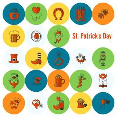 Fototapeta na wymiar Saint Patricks Day Icon Set
