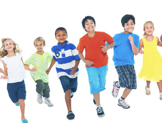 Obraz premium Children Running Playing Together Enjoyment Cute Concept