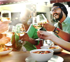 Diverse People Friends Hanging Out Drinking Concept