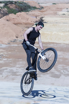 BMX biker stunt