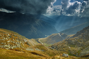 Mountains and clouds landscape